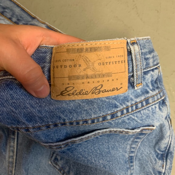 VTG Eddie Bauer Classic Fit Faded Blue Denim Mom Jeans Size 12 - Picture 10 of 12